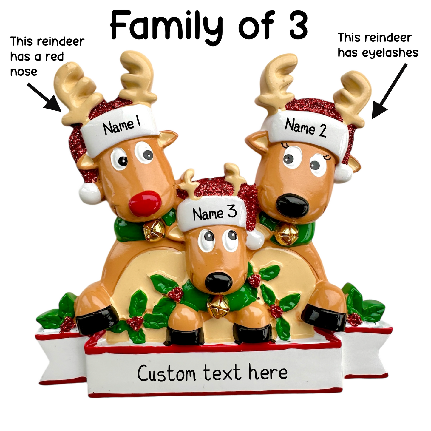 Personalised Reindeer Family | Reindeer Group of Friends of 2 3 4 5 6 7 8