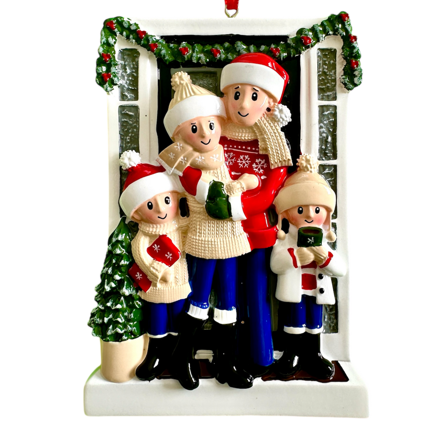 Personalised Family of 2 3 4 5 & 6 Christmas New Home Farm House Tree Ornament