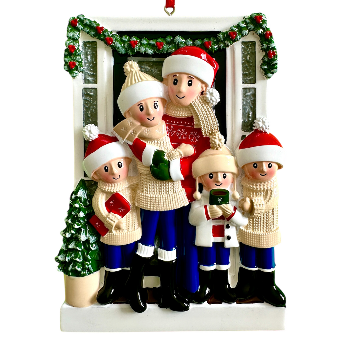 Personalised Family of 2 3 4 5 & 6 Christmas New Home Farm House Tree Ornament