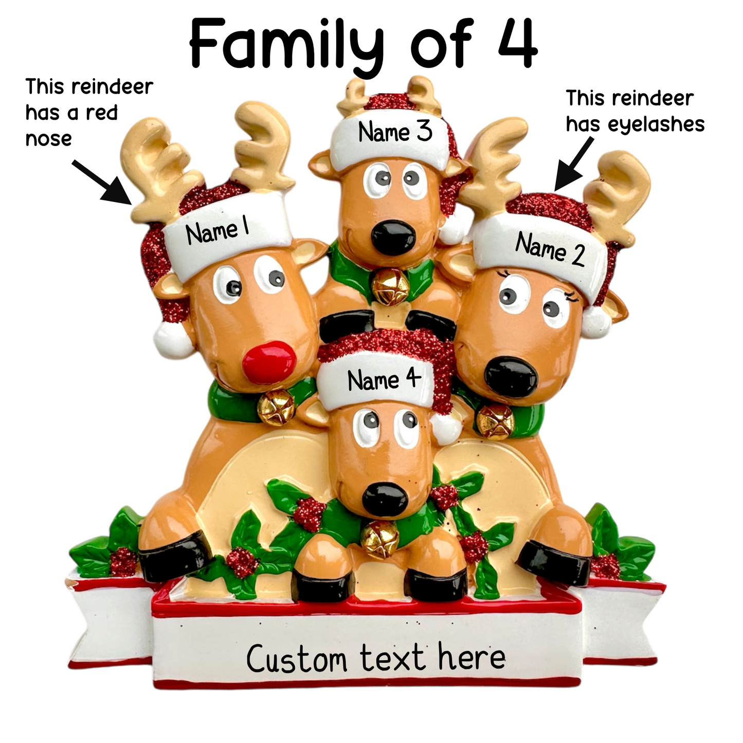 Personalised Reindeer Family | Reindeer Group of Friends of 2 3 4 5 6 7 8