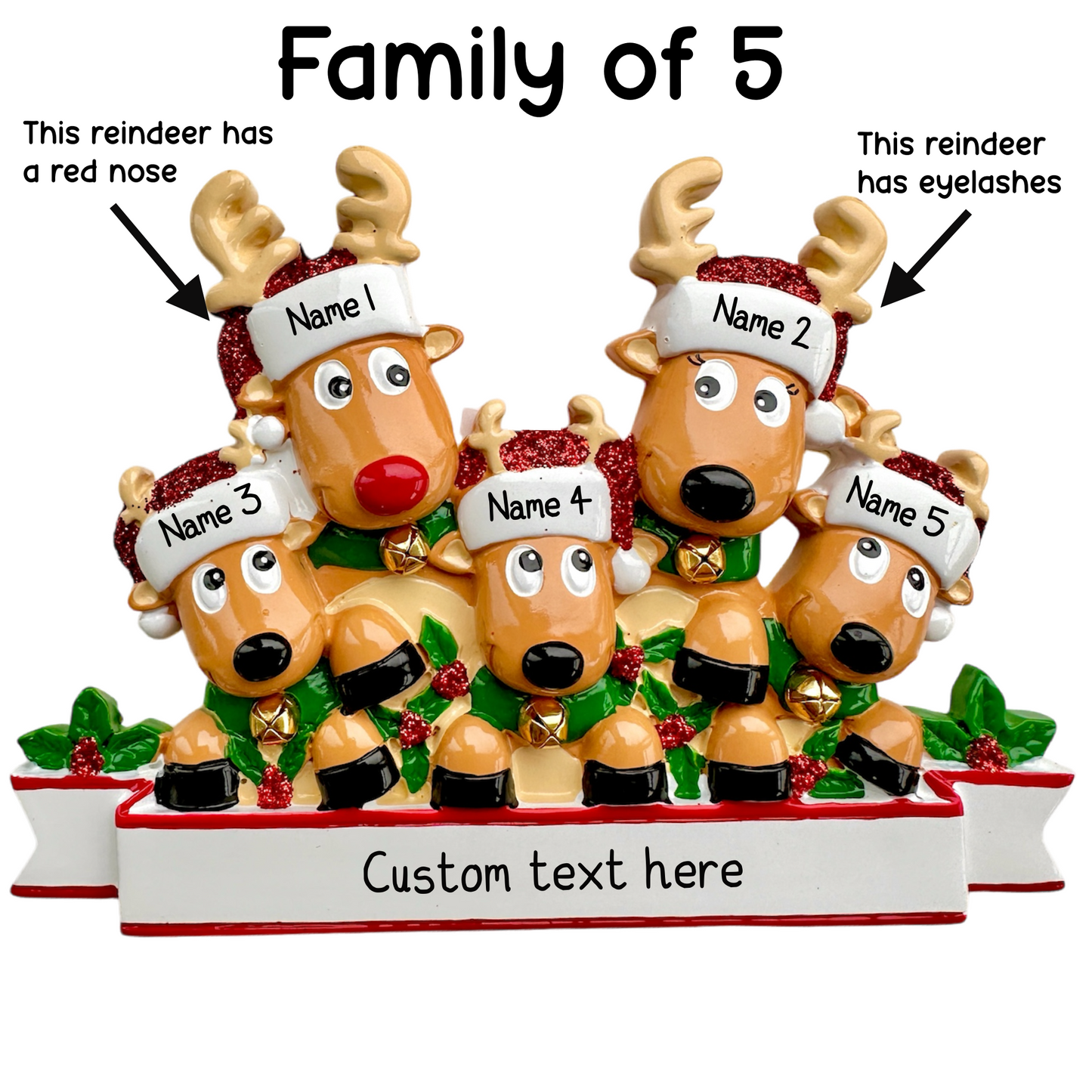Personalised Reindeer Family | Reindeer Group of Friends of 2 3 4 5 6 7 8