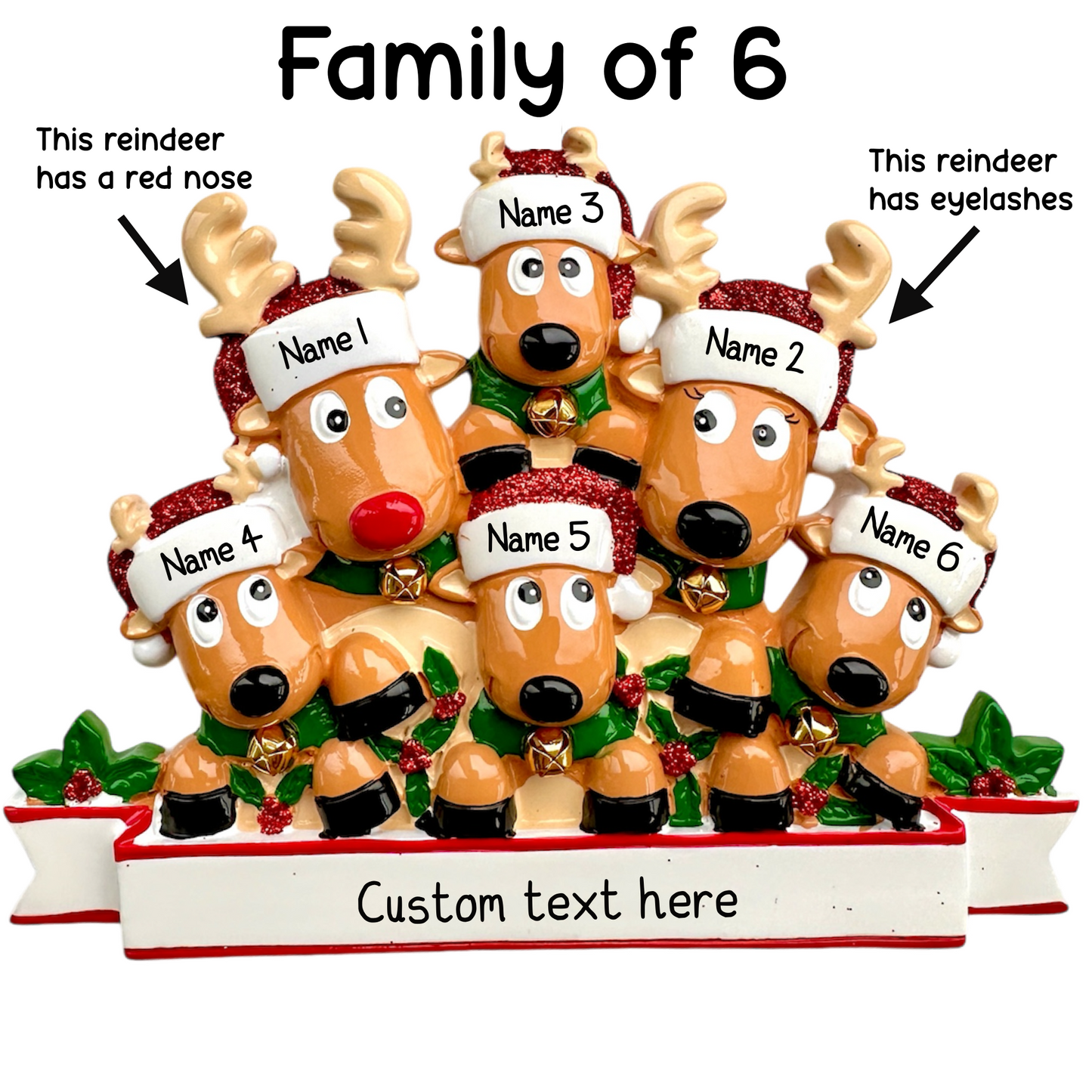 Personalised Reindeer Family | Reindeer Group of Friends of 2 3 4 5 6 7 8