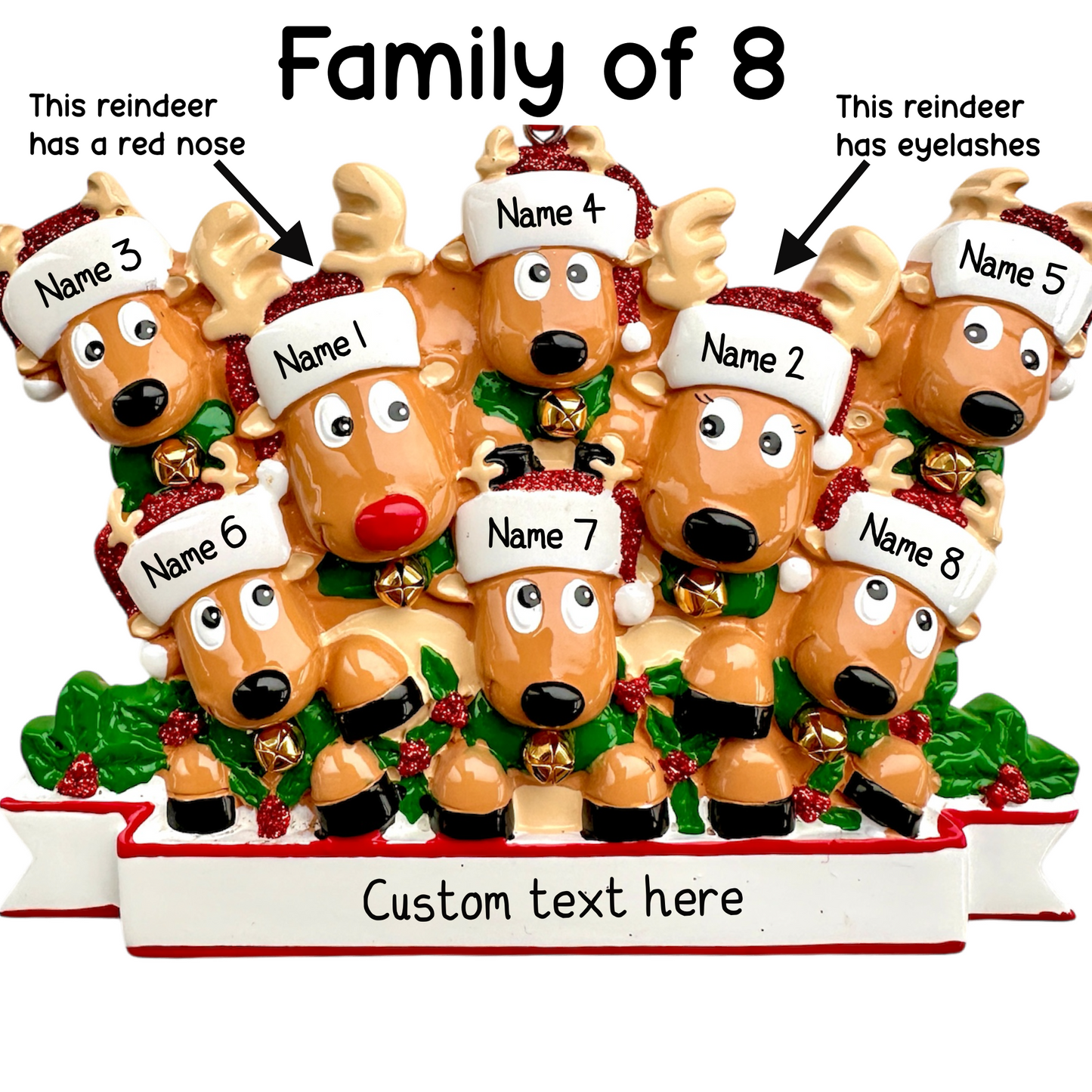 Personalised Reindeer Family | Reindeer Group of Friends of 2 3 4 5 6 7 8