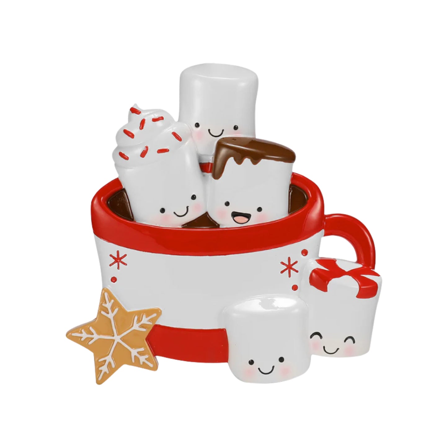 Personalised Marshmallow Family of 2 3 4 5 6 Xmas Family Ornament