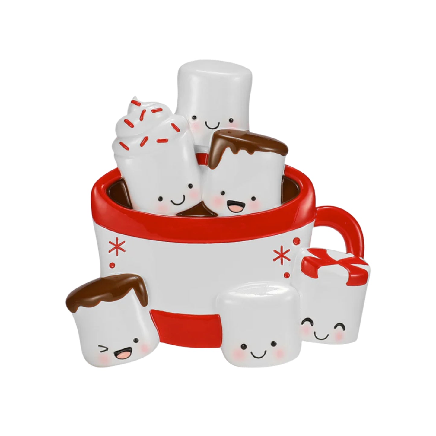 Personalised Marshmallow Family of 2 3 4 5 6 Xmas Family Ornament