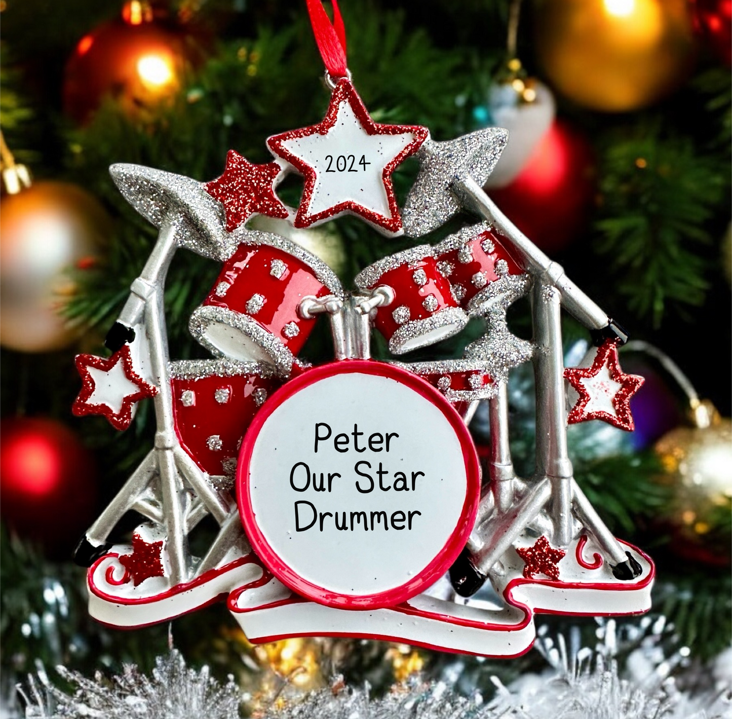Personalised Drum Set Ornament