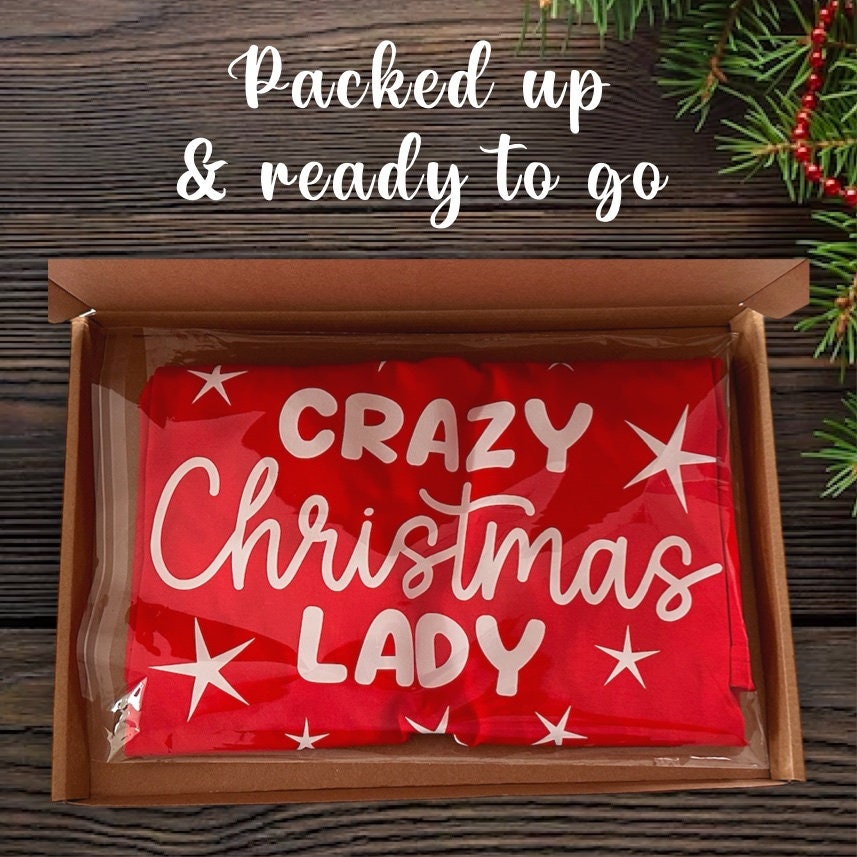 Crazy Christmas Lady Red T-Shirt for Women