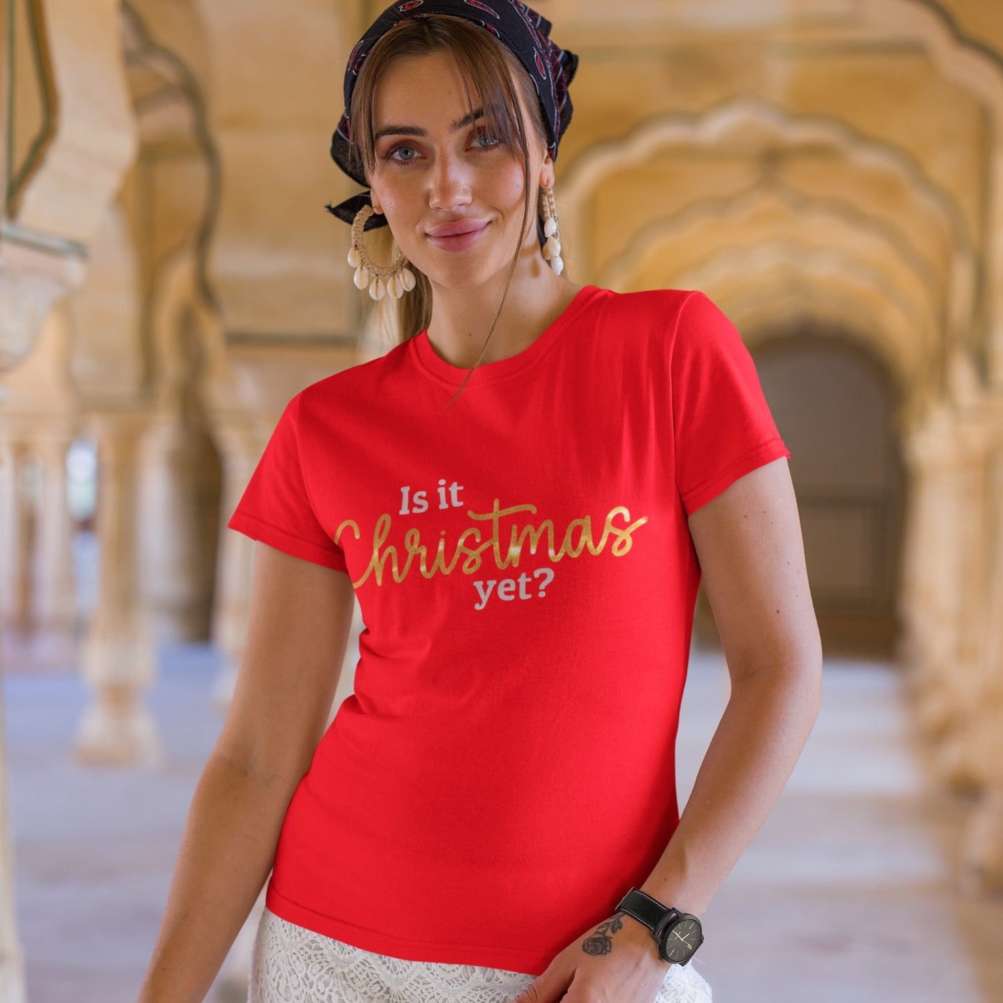 Is it Christmas Yet? Red Ringspun Cotton T-Shirt