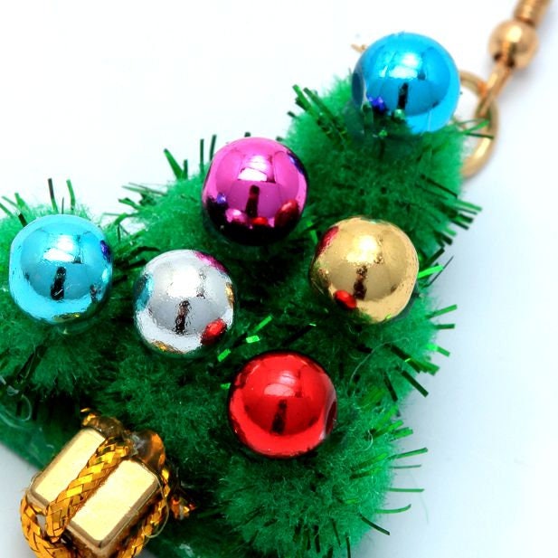 Christmas Tree Dangly Earrings