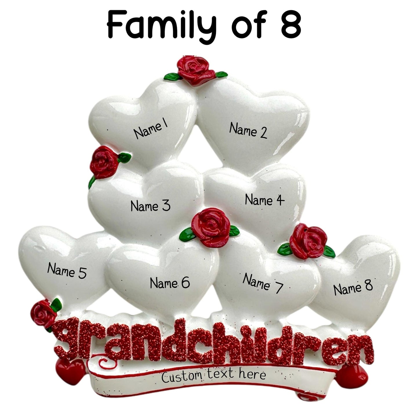 Personalised Grandchildren Bauble of 2 3 4 5 6 7 8 9 Family Grandparents