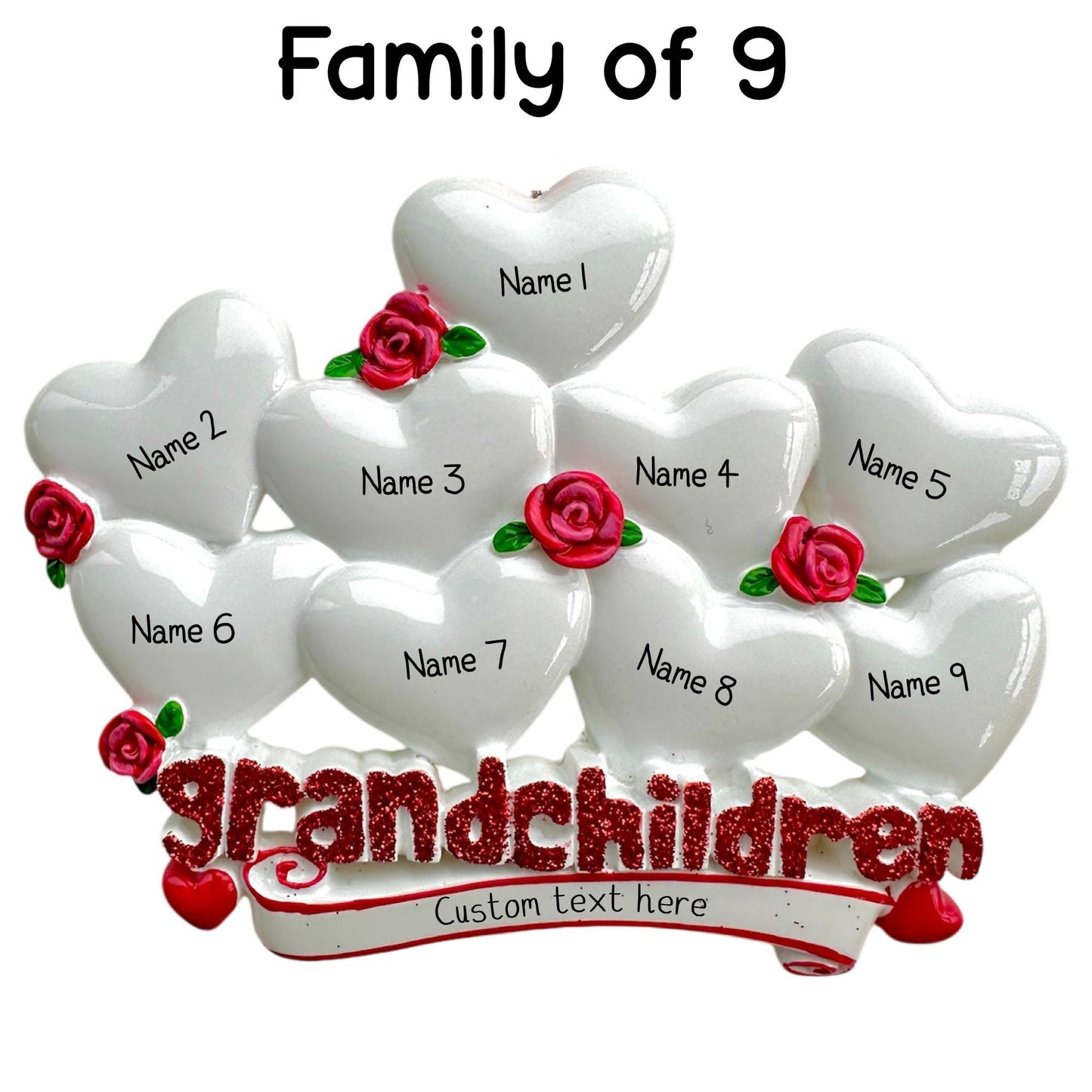 Personalised Grandchildren Bauble of 2 3 4 5 6 7 8 9 Family Grandparents