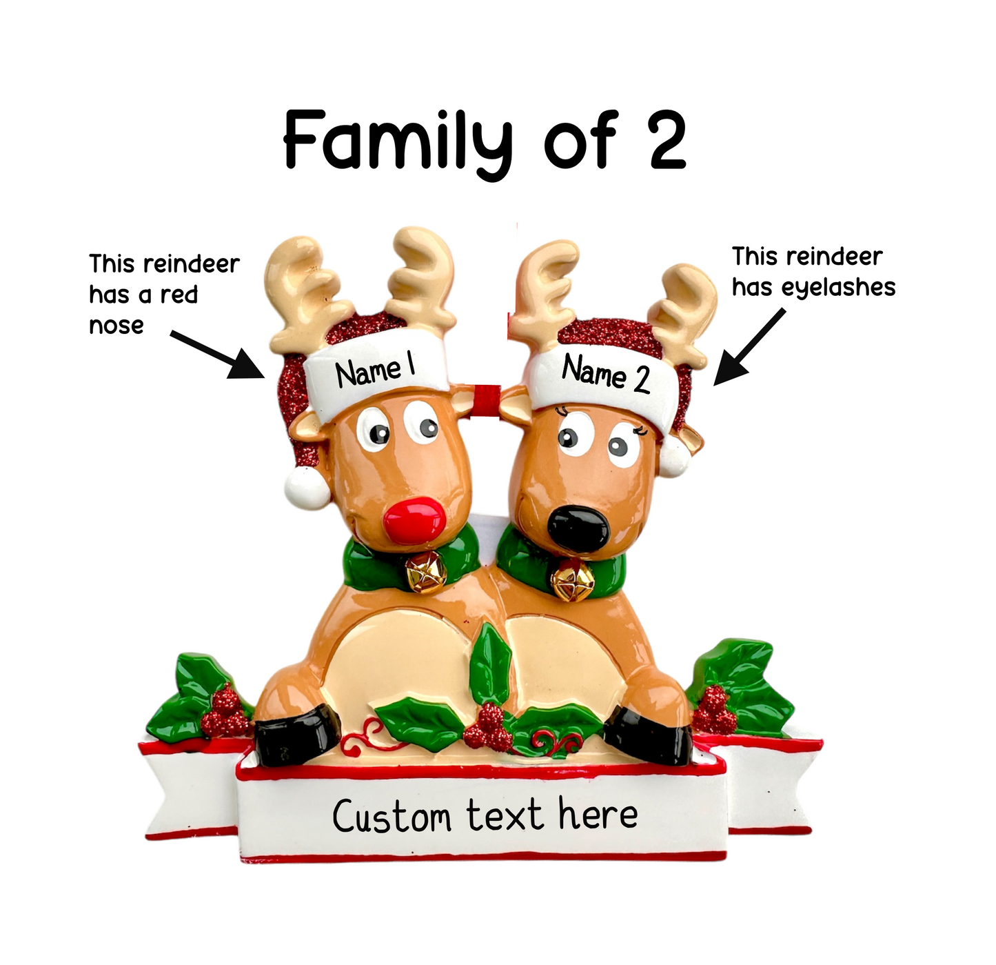 Personalised Reindeer Family | Reindeer Group of Friends of 2 3 4 5 6 7 8
