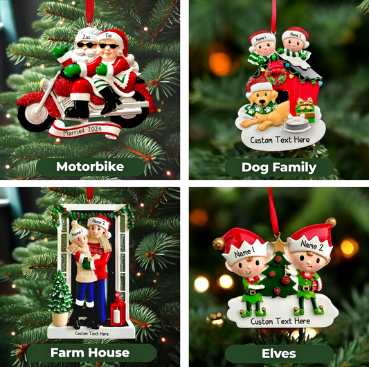 Personalised Couples Christmas Ornament - Bauble - Engaged - Married - First Christmas Together Gift - boyfriend girlfriend partner