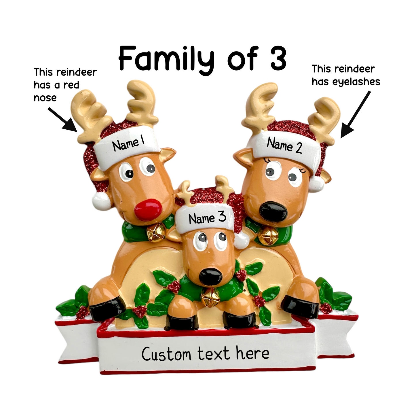 Personalised Reindeer Family | Reindeer Group of Friends of 2 3 4 5 6 7 8