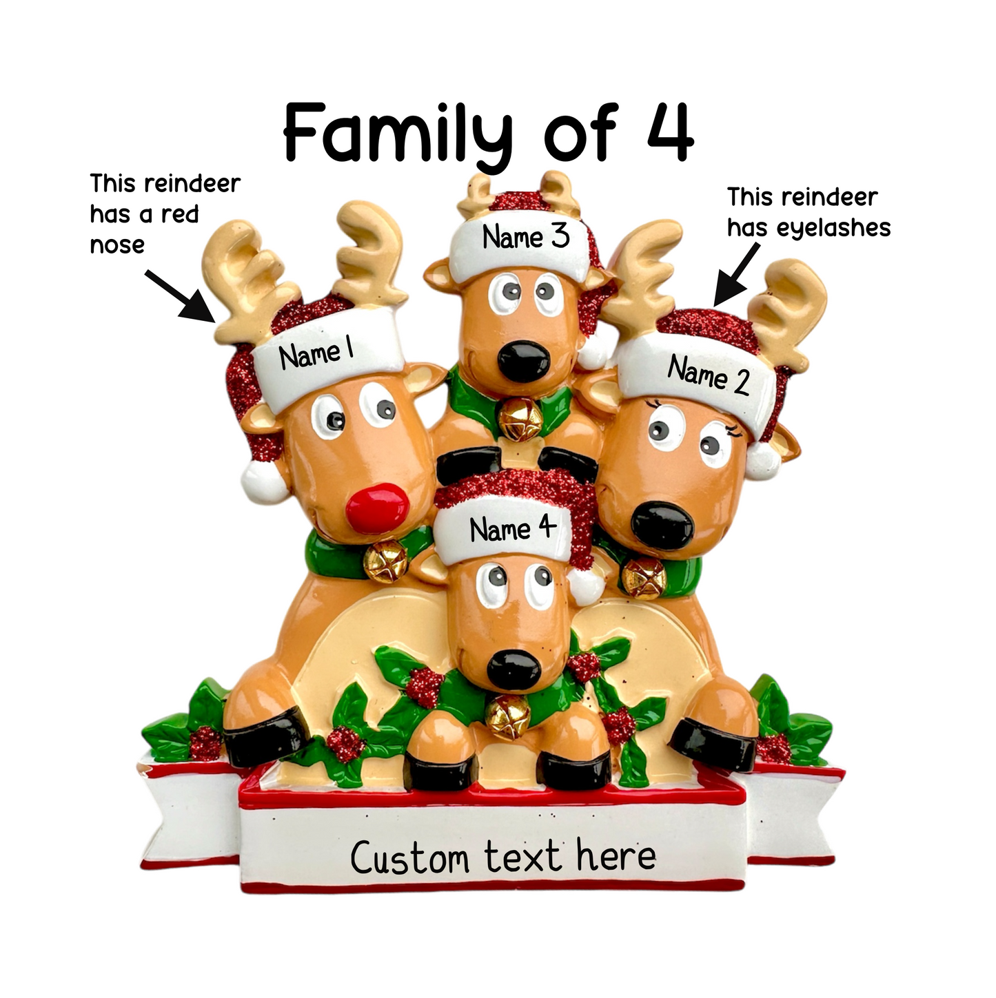 Personalised Reindeer Family | Reindeer Group of Friends of 2 3 4 5 6 7 8