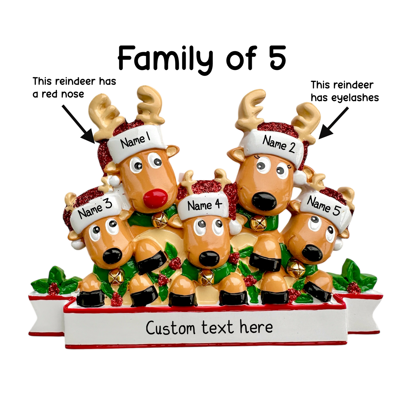 Personalised Reindeer Family | Reindeer Group of Friends of 2 3 4 5 6 7 8