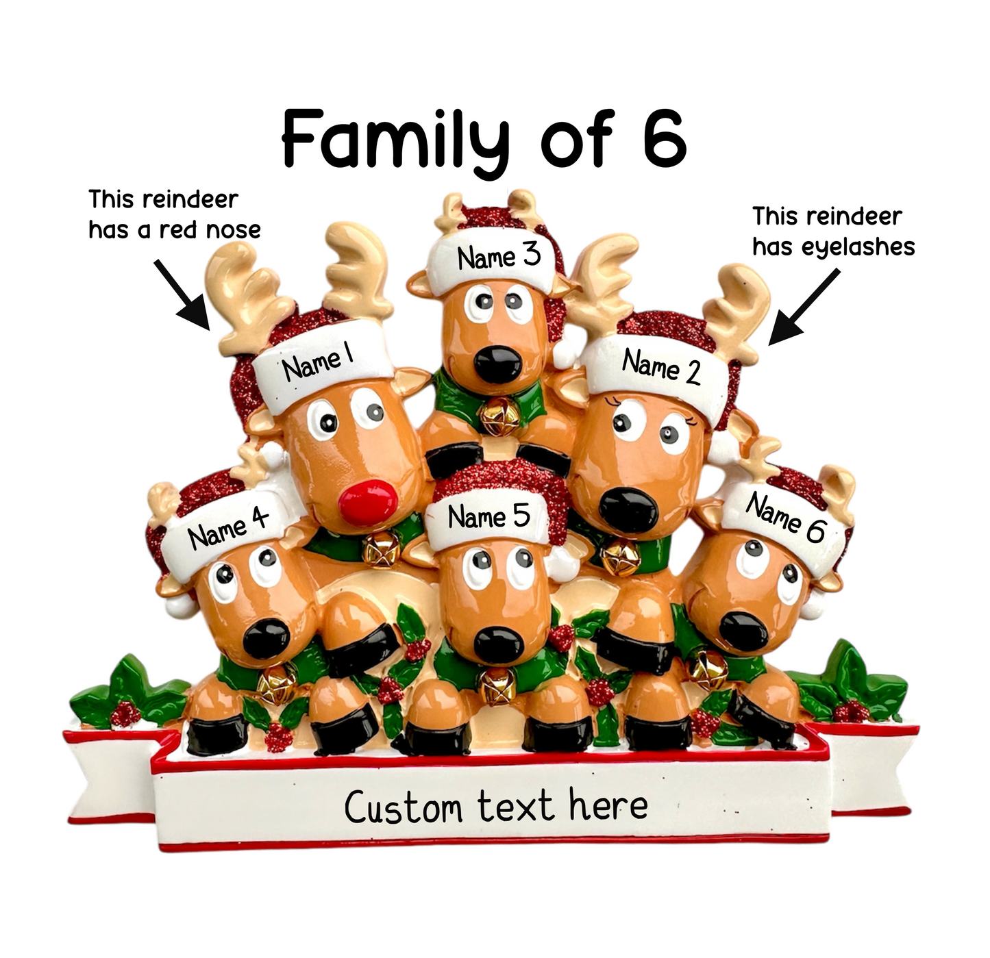 Personalised Reindeer Family | Reindeer Group of Friends of 2 3 4 5 6 7 8