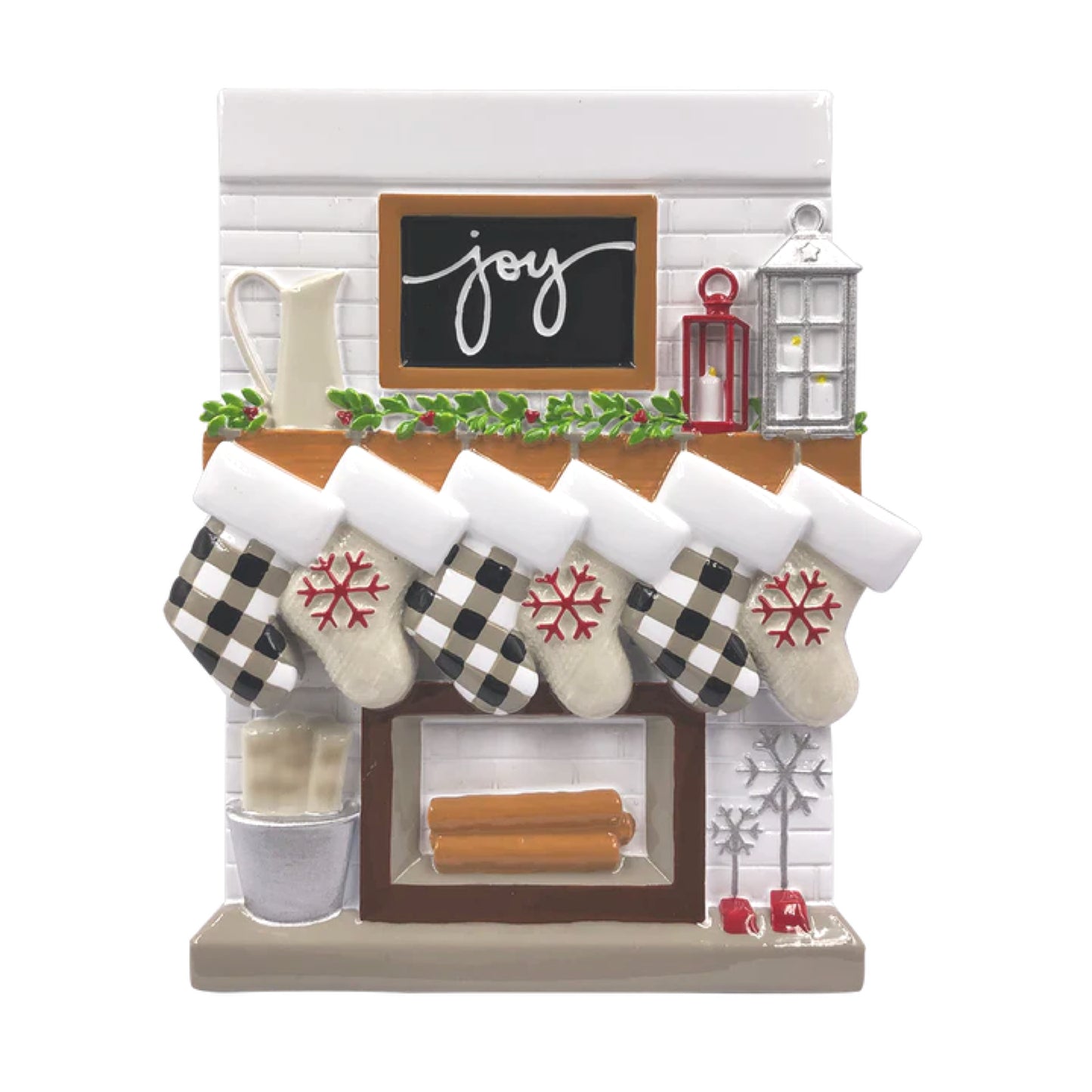 Personalised Fireplace Stocking of 2,3,4,5,6,7,8,9,10,11,12 Large Family Ornament