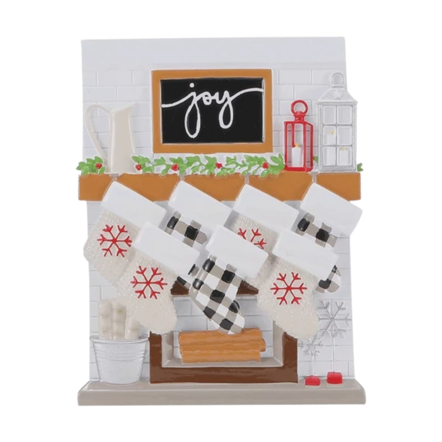 Personalised Fireplace Stocking of 2,3,4,5,6,7,8,9,10,11,12 Large Family Ornament