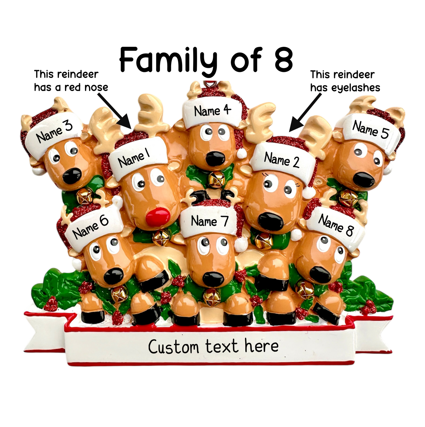 Personalised Reindeer Family | Reindeer Group of Friends of 2 3 4 5 6 7 8