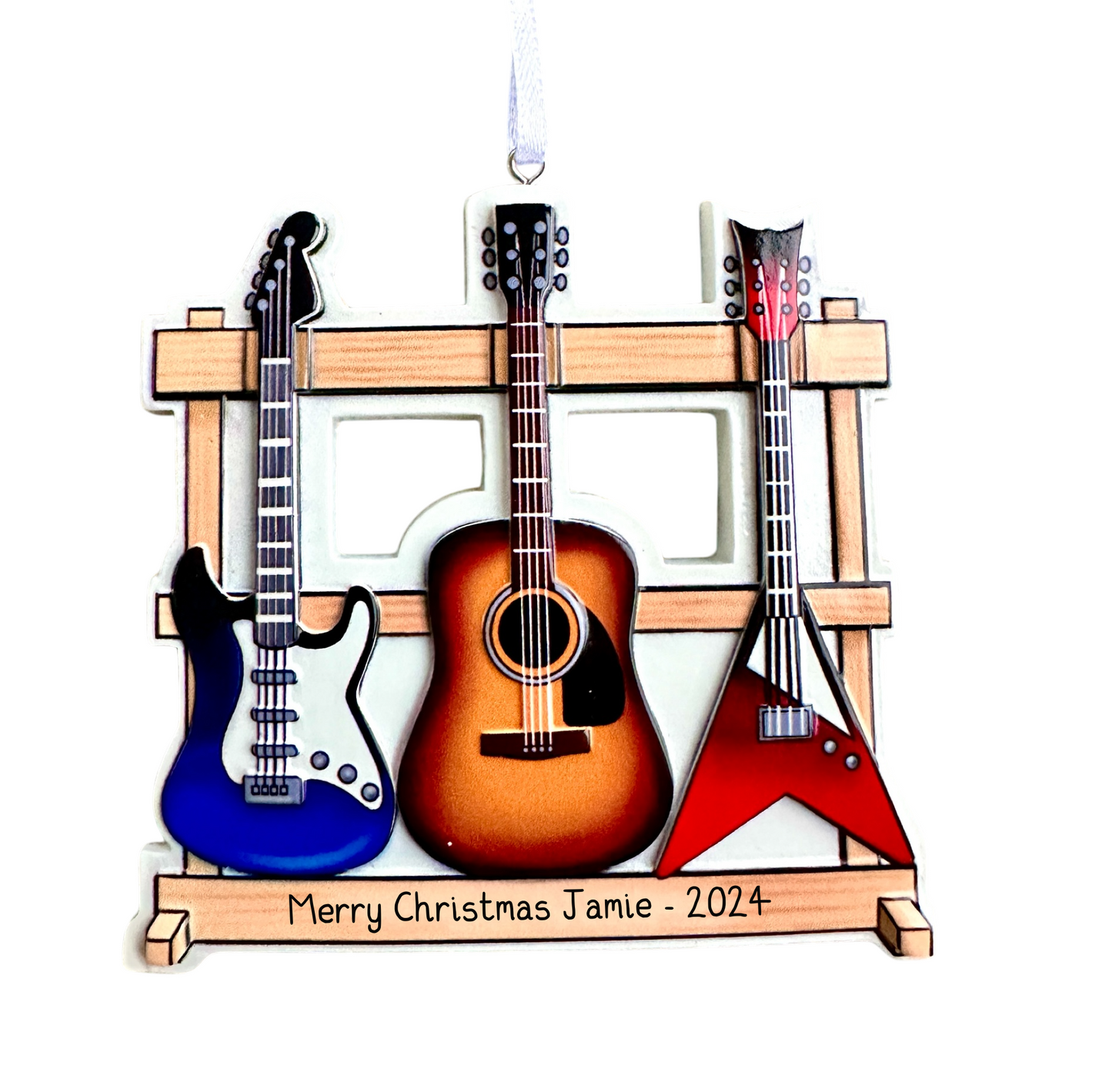 Personalised Three Guitars Ornament