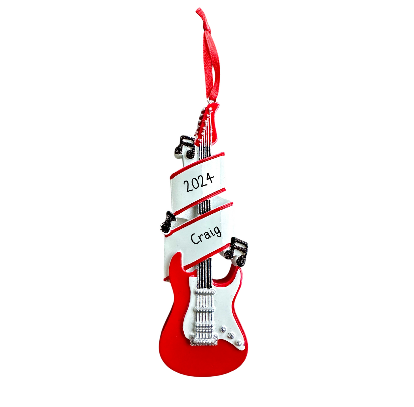 Personalised Electric Guitar Christmas Ornament