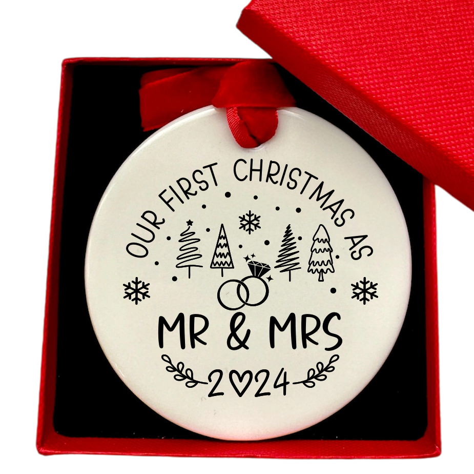 First Christmas as Mr & Mrs/ Mr &Mr / Mrs & Mrs Bauble Ornament