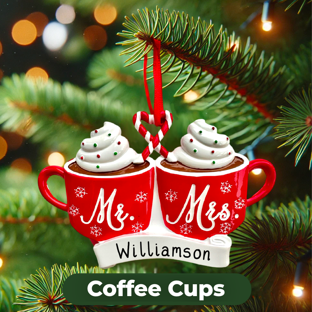 Personalised Couples Christmas Ornament - Bauble - Engaged - Married - First Christmas Together Gift - boyfriend girlfriend partner