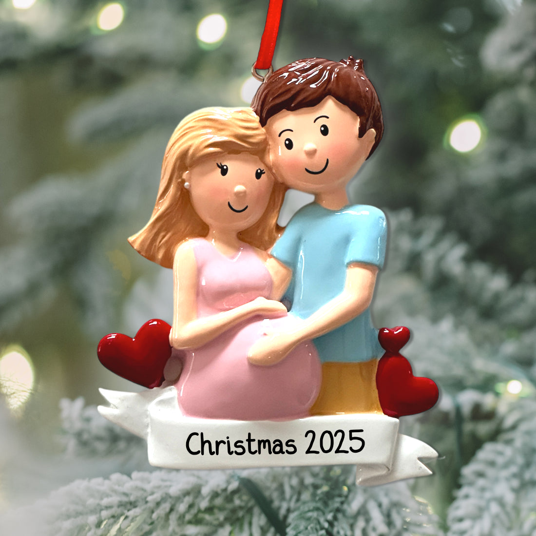 Christmas Expecting Couple | Pregnancy Xmas Ornament