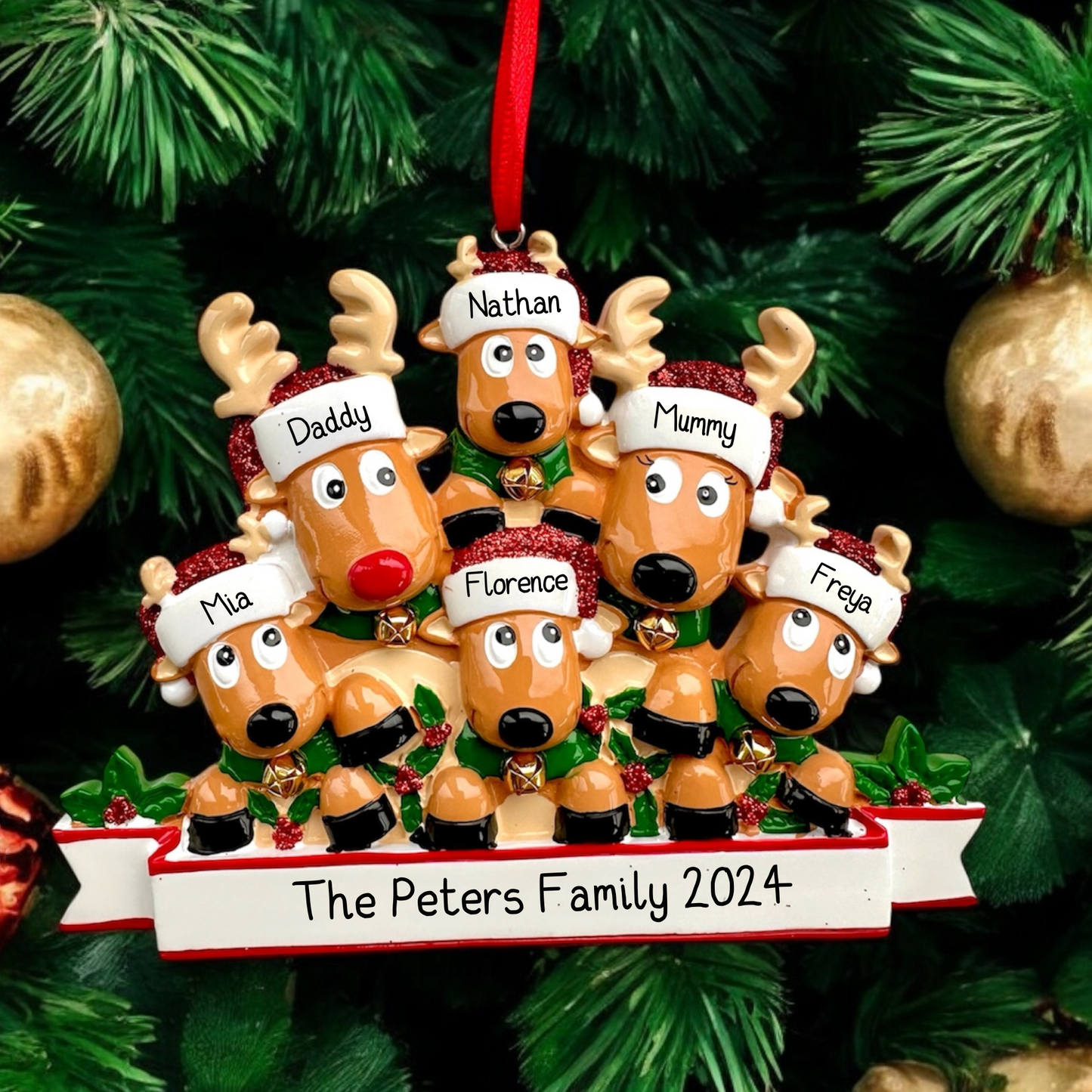 Personalised Reindeer Family | Reindeer Group of Friends of 2 3 4 5 6 7 8