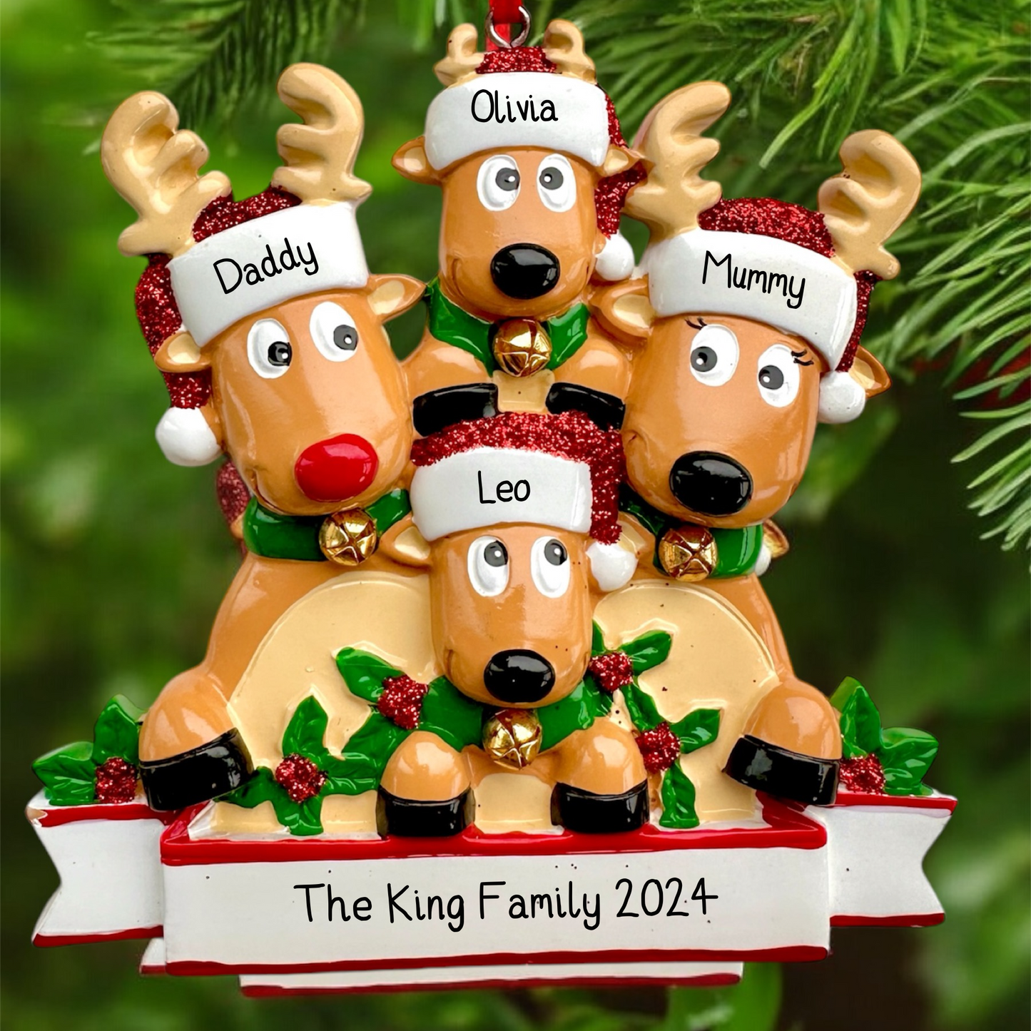 Personalised Reindeer Family | Reindeer Group of Friends of 2 3 4 5 6 7 8