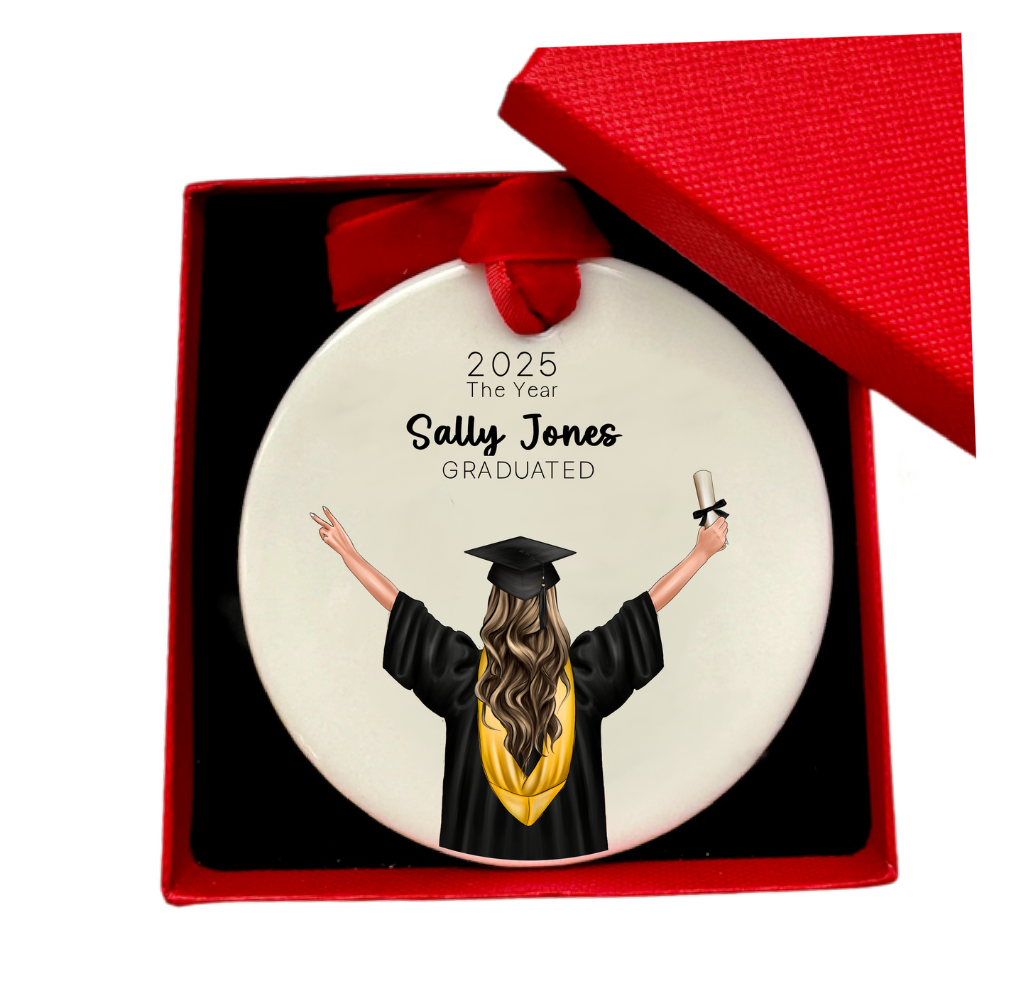 Personalised University Graduation Christmas Tree Bauble Ornament