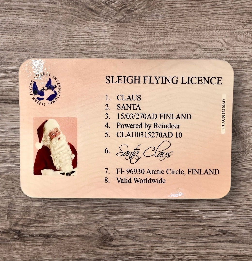 Official Santa Claus Sleigh Flying Licence - Christmas Tradition