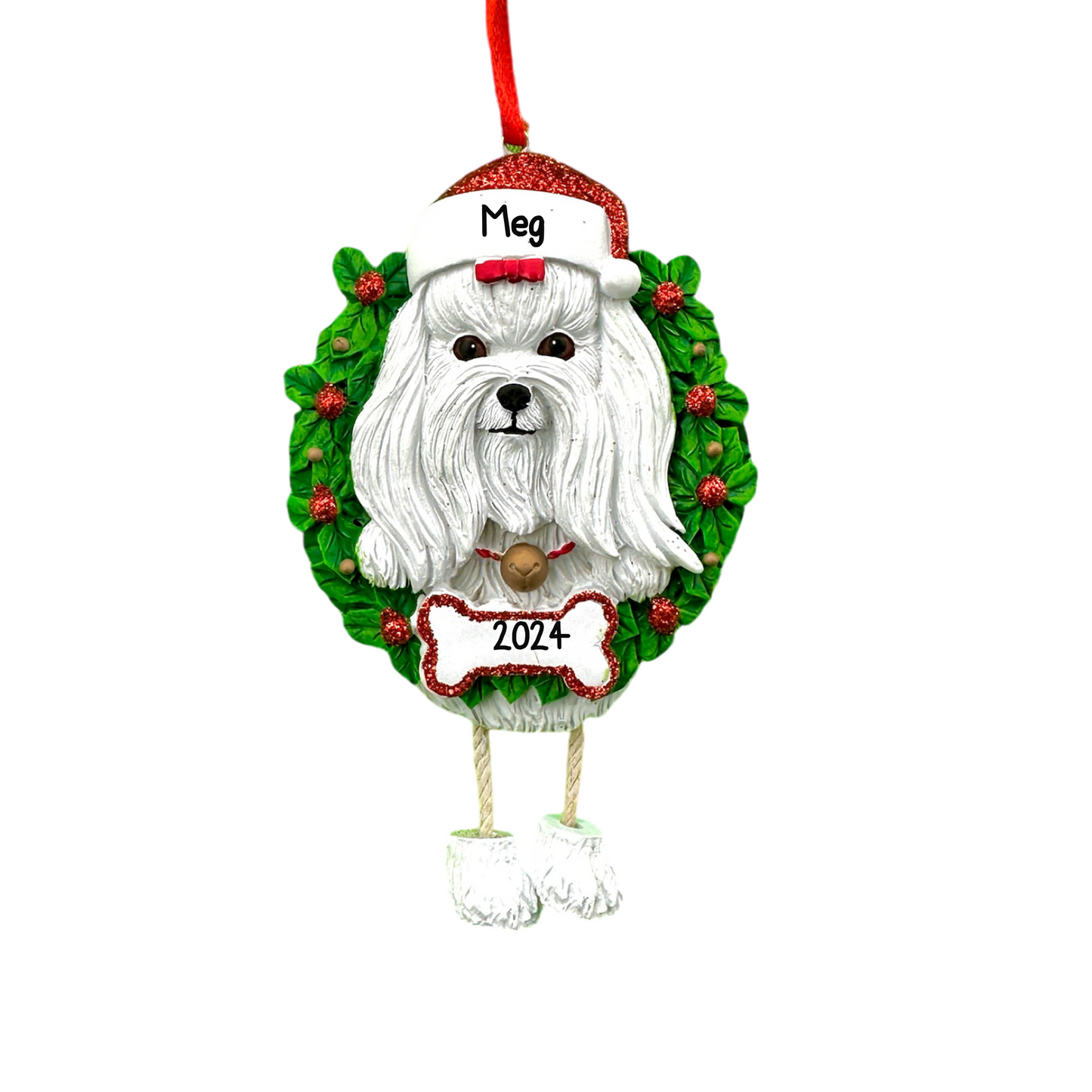 Dog Breeds Christmas Tree Ornament - Labs, Husky, Terrier, Beagle, Shih Tzu, Pug Labrador Maltese & More