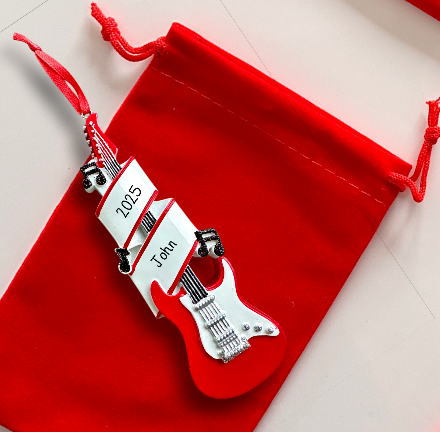 Personalised Electric Guitar Christmas Ornament