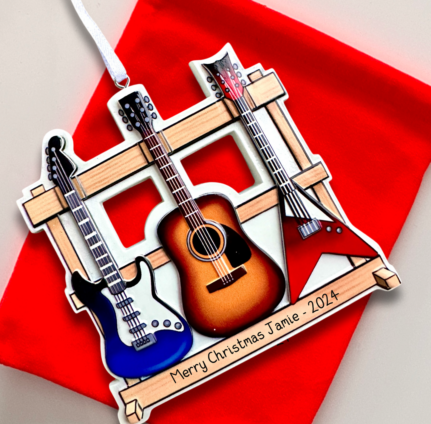 Personalised Three Guitars Ornament