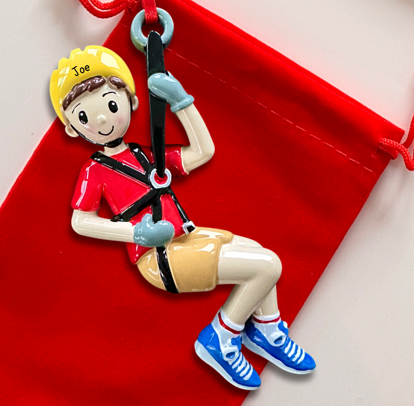 Personalised Zip Wire Boy and Girl Ornaments