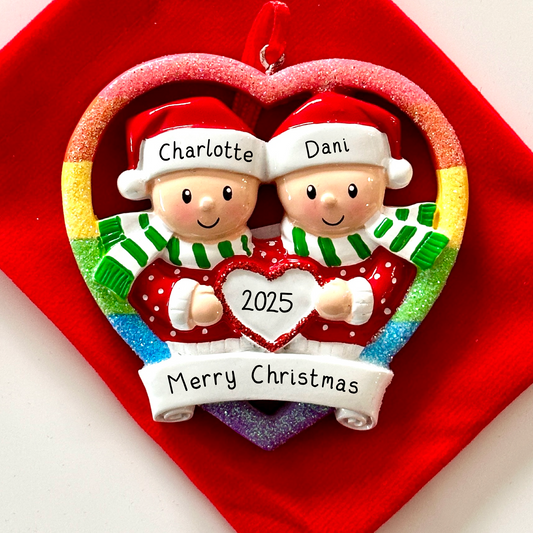 Christmas Same Sex Gay Female  Men Couple Bauble Xmas Ornament