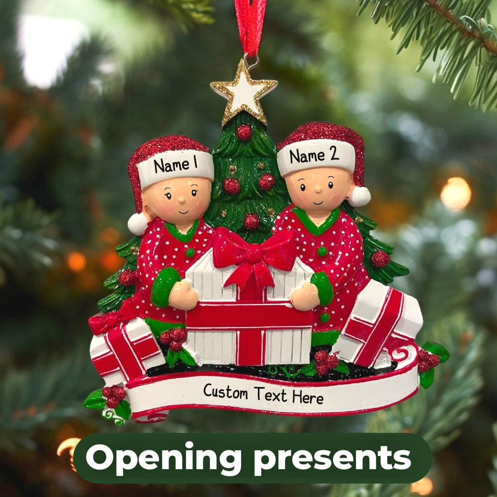 Personalised Couples Christmas Ornament - Bauble - Engaged - Married - First Christmas Together Gift - boyfriend girlfriend partner