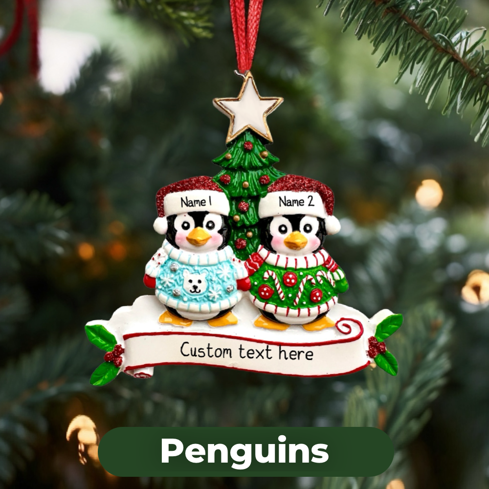 Personalised Couples Christmas Ornament - Bauble - Engaged - Married - First Christmas Together Gift - boyfriend girlfriend partner