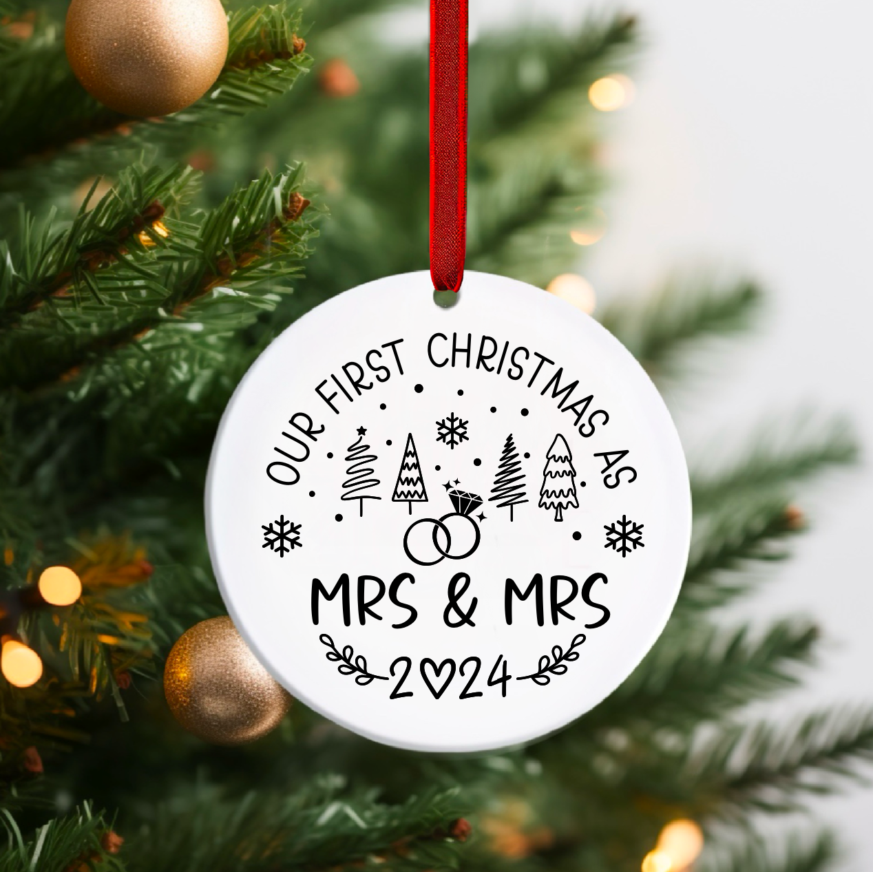 First Christmas as Mr & Mrs/ Mr &Mr / Mrs & Mrs Bauble Ornament