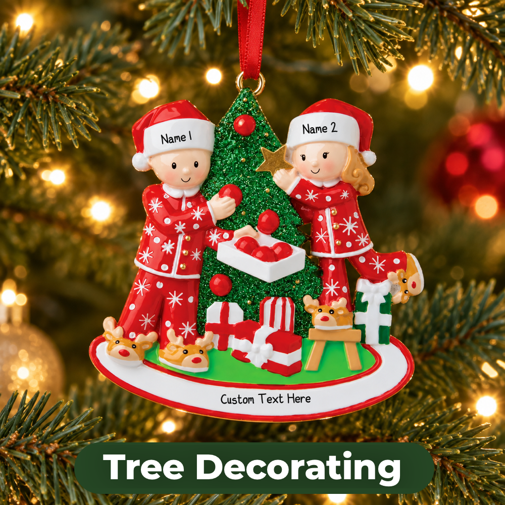 Personalised Couples Christmas Ornament - Bauble - Engaged - Married - First Christmas Together Gift - boyfriend girlfriend partner