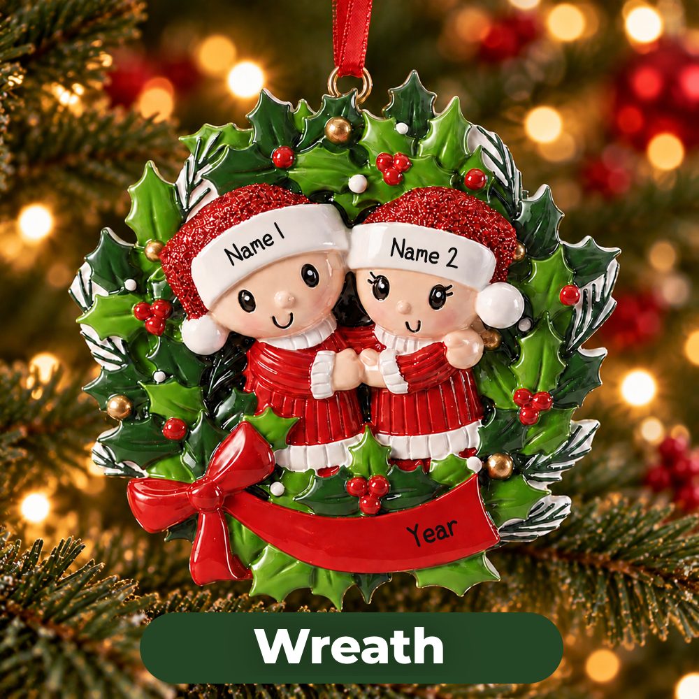 Personalised Couples Christmas Ornament - Bauble - Engaged - Married - First Christmas Together Gift - boyfriend girlfriend partner