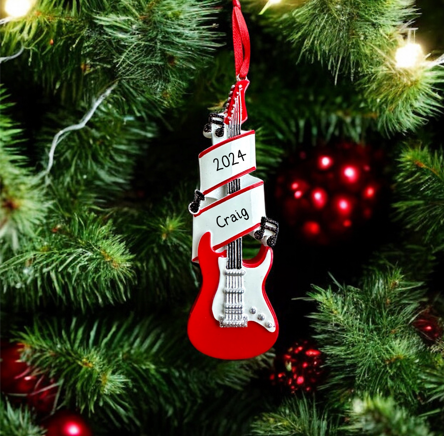 Personalised Electric Guitar Christmas Ornament