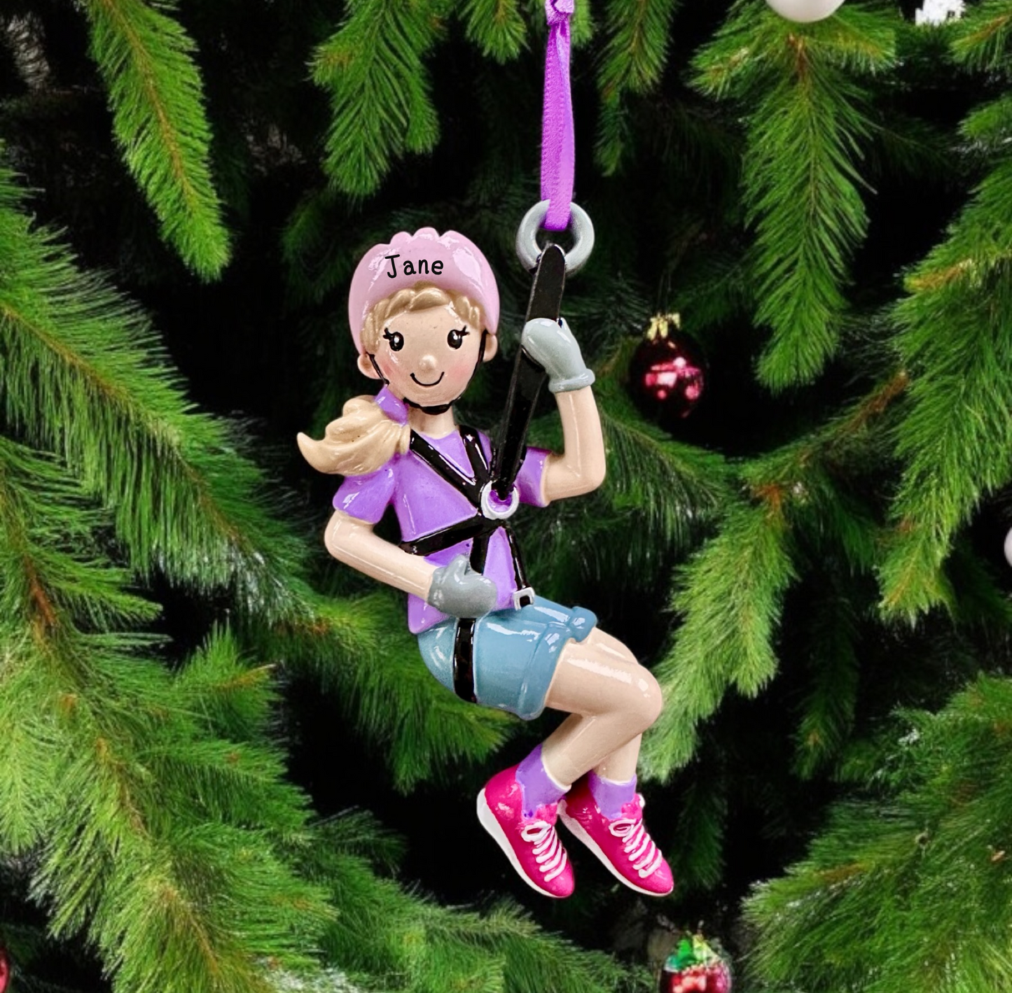 Personalised Zip Wire Boy and Girl Ornaments