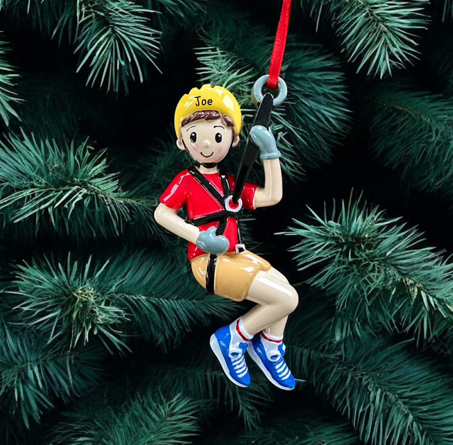 Personalised Zip Wire Boy and Girl Ornaments