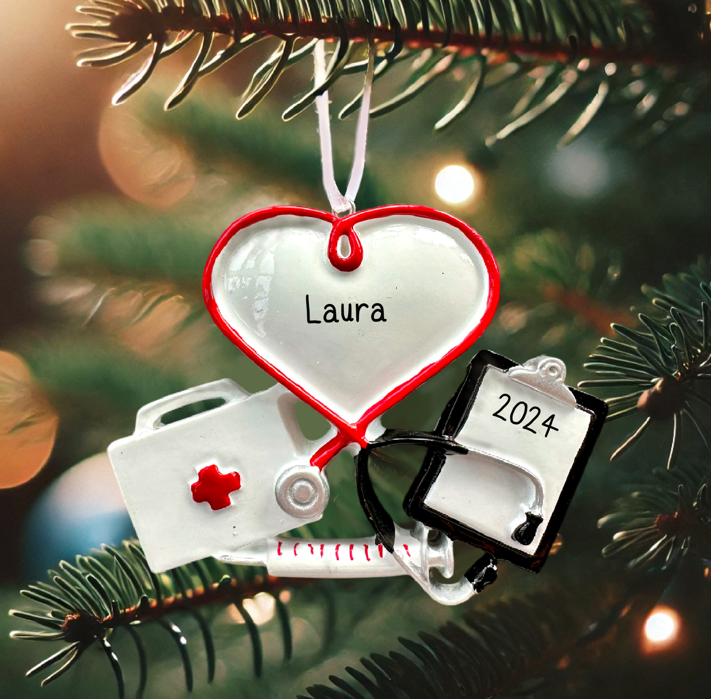 Personalised Medical Doctor/Nurse Heart Ornament