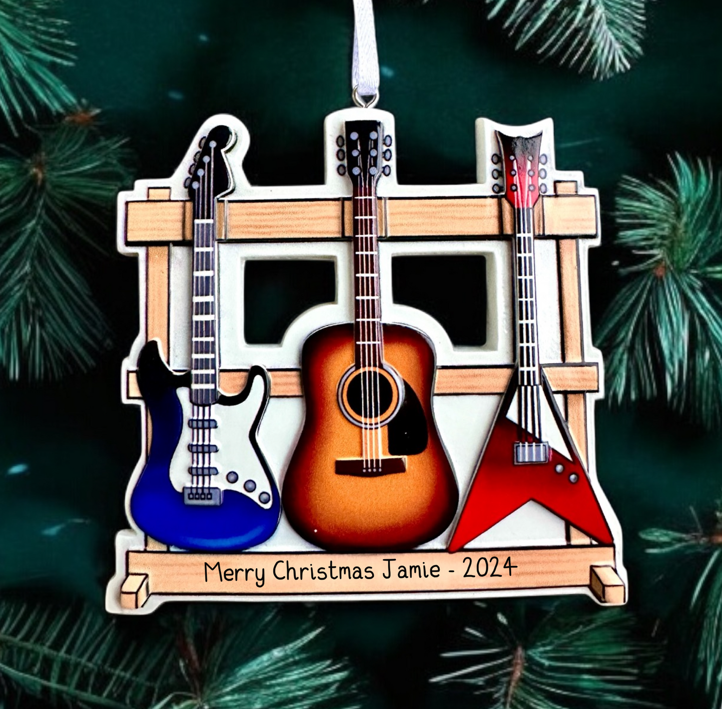 Personalised Three Guitars Ornament