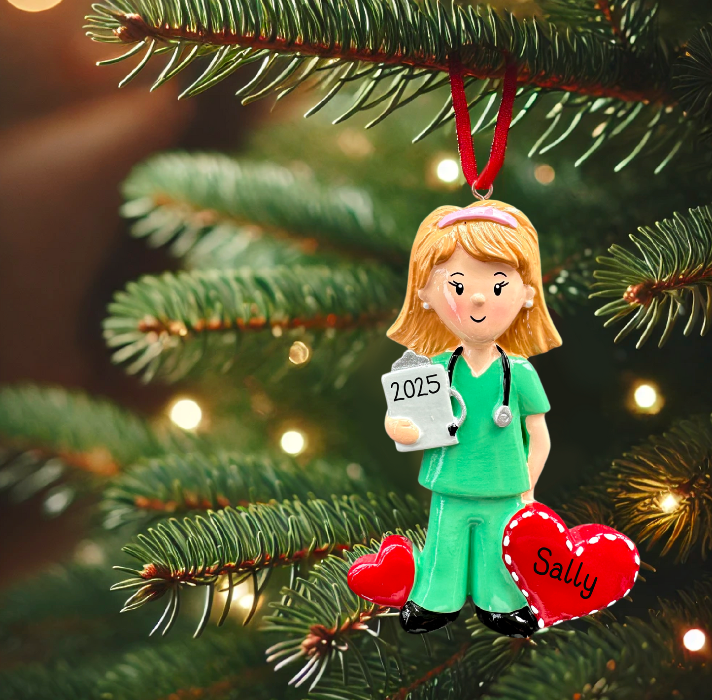 Personalised Medical Female Surgeon Doctor Nurse Ornament