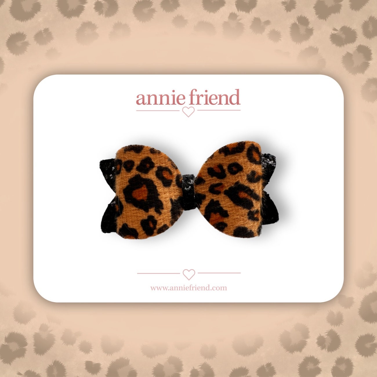 Pink/Brown Leopard Print Glitter Hair Bows